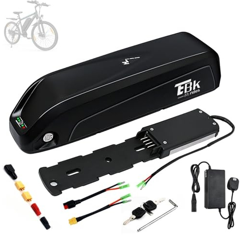 Ebkrides 36V Ebike Battery 10AH, Hailong Electric Bike Lithium ion Battery Pack Ebike Replacement Batteries for 200-750W Motors with Charger, 4 Pin Base Plate, LED Indicator Light, Safe Lock