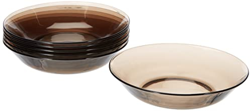 Duralex LYS 3014 CF06 Créole – Juego de 6 Platos hondos de Cristal marrón 21 cm.