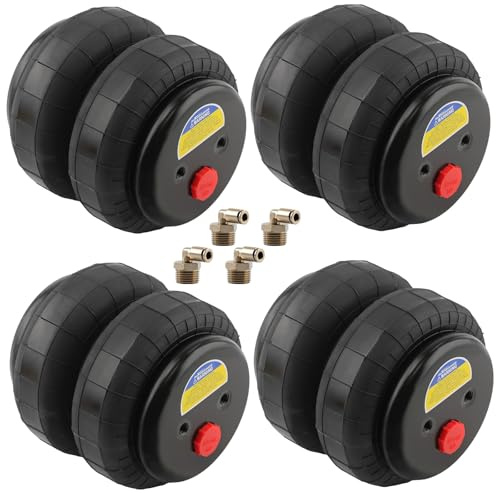 maXpeedingrods 4PCS Air Ride Suspension Bags Double Bellow Standard 2500 lb 1/2npt Single Port Replacement Air Springs for Trucks