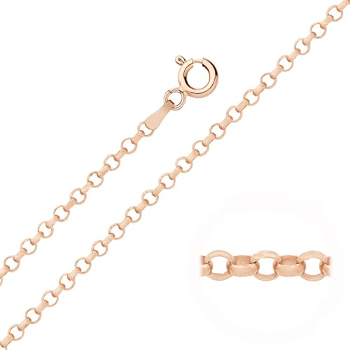 Old English Jewellers 9ct Rose Gold on Silver Belcher Chain Necklace 2.5mm - 16 18 20 22 24 26 30 (22)