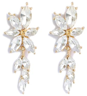 ATIMIGO Elegant Rhinestone Dangle Earrings Cluster Crystal Wedding Bridal Earrings for Brides Bridemaids Formal Prom Statement Drop Earrings for Women