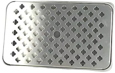 WYJRO Vassoio Antigoccia per Birra in Acciaio Inossidabile,Vassoio Antigoccia per Birra,Vassoio Raccogligocce in Acciaio Inox per Bar,Pub,Bancone E Spillatore,Staccabile,Square Hole A