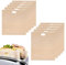 Fychuo Reusable Nonstick Toaster Bags 10 Pack, Beige, Silicone, Drawstring Closure, Eco-Friendly, Washable, Cuttable, 16cm x 16.5cm & 16cm x 18cm, Perfect for Toaster, Microwave, Grill, Oven