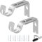 KOZOY Verstellbare Gardinenstangen Halterung, Ø20-25mm Premium Metall Wandhalterung 2 Stück Silber Vorhangstange Halter mit Dübelschrauben für Schlafzimmer Kleiderstange Spannstange