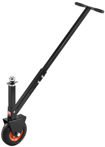 VEVOR Carrello per Rimorchio Regolabile in Altezza 420 a 560mm, con Sfera di Aggancio, Trasportatore Azionamento Manuale Elettrico, per Spostamento di Rimorchi per Camper, Capacità 136 kg