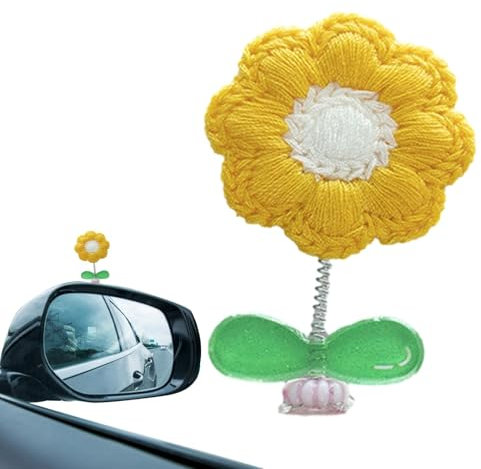 Fleur À Tête Oscillante pour Voiture Style Coloré Mignon