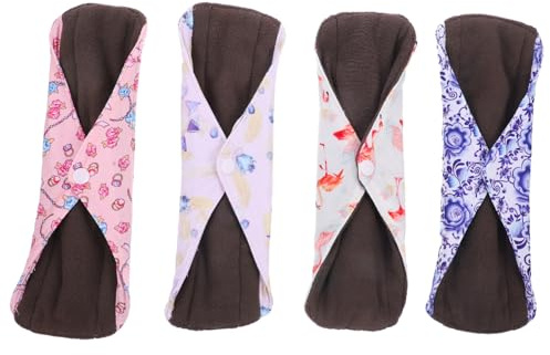 Beaupretty 4piezas Toalla Sanitaria Bambú Compresas Menstruales Lavables Compresas Para Mujeres Suaves y Absorbentes Para Uso Diario