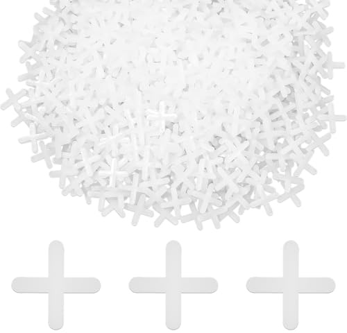 DOPENSPI Lot de 1000 croisillons de carrelage blancs en polypropylène de 3 mm - Entretoises pour un positionnement précis - Joints de carrelage décoratifs - Aide à la pose de carrelage mural et de sol
