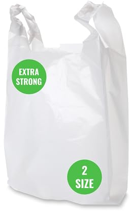 100 x Strong Medium White Plastic Vest Carrier Bags 10x15x18 *FREE P&P!*