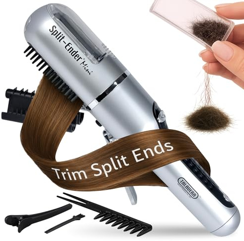 Split Ender Mini la Original - Cortapelos inalámbrico de puntas abiertas - Plateado