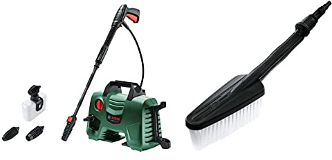 Bosch 06008A7F70 EasyAquatak 110 High Pressure Washer, Green, 37.5 cm*40.0 cm*20.0 cm & Bosch Wash Brush (Compatible with: EasyAquatak 110/120, UniversalAquatak 125/130/135)