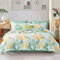 SAPHREAS Green Floral Duvet Cover Set 100% Cotton Printed 3 Piece Bedding Comforter Super King Size Duvet Cover Set 1 Duvet Cover 2 Pillow Shams