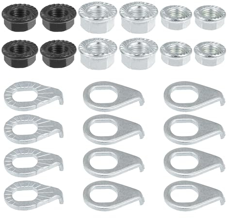 QUARKZMAN 1 Conjunto de Tuerca de Bicicleta M8/M9.5/M10 y Arandela de Seguridad para Bicicleta