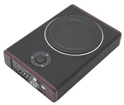 TESUGN 8 tums aktiv subwoofer, 600 W driven understol bil ljud subwoofer, undersäte aktiv ultratunn basbox bas högtalare billjud för bil/lastbil