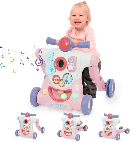 Laufwagen, 3-in-1 Baby Spiel Laufwagen, Abnehmbarer Baby Walker mit Lerninhalten, Musik Für Kinder, Lauflernwagen Geschenke für Babys