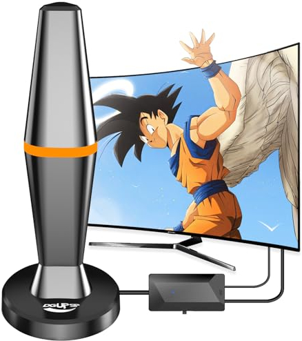 DVBT2 Antenne, zimmerantenne DVB-T & DVB-T2 Antennen mit Verstärker, Großer Reichweite und 360° Empfang, Zimmerantenne für Fernseher mit Starkem Magnetfuß, Geeignet für 4K 1080p & Alle TV-Geräte