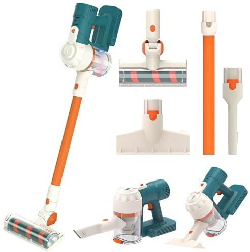 Staubsauger Kinder Spielzeug, Kinderstaubsauger Mit Echter Saugfunktion Und Zubehör, Staubsauger Für Kinder Geschenke , Kinder Reinigungsset, Kinderspielzeug Ab 3 Jahre (A)