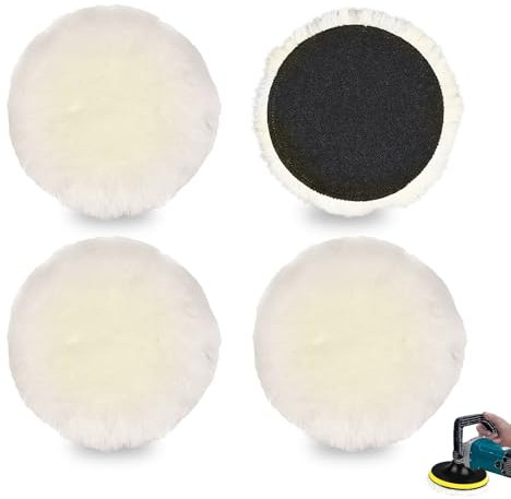 4 Pezzi 125MM Tampone Lucidante in Lana, Disco di Lucidatura del Kit di Lucidatura Dell'auto, Tamponi di Lucidatura, Lana car Polishing Pad, Auto Bellezza Pulizia Ceretta Lucidatura