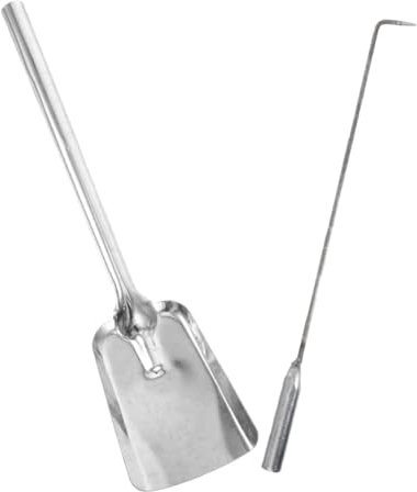 HIAKDOFT Set Pala Per Carbone Da Attizzatoio Da Pinze Per Braciere Strumenti Per Falò Pala Da Afferratore Di Tronchi Attizzatoio Da Campeggio 45 in Acciaio Argento