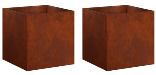 vidaXL Trädgårdsplanterare 2 st Rostig 25 x 25 x 25 cm