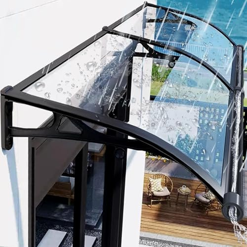 Modern dörrhimmel i aluminium 80 x 200 cm, utomhusmarkis för regn och snöskydd, UV-beständig, tyst design, stilren terrassöverdrag