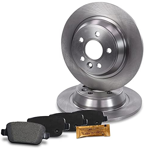 BESTPRICE Bremsenset Hinterachse inkl. Bremsscheiben Ø 302 mm Voll + Bremsbeläge hinten, Kompatibel mit FORD FOCUS 2 (DA_, HCP, DP), GALAXY 2 (WA6), KUGA I, MONDEO 4 (BA7), S-MAX (WA6)