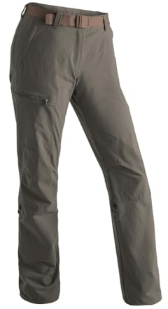 Maier Sports Lulaka, Damen Wanderhose, Wasserabweisende Outdoorhose für Trekking und Hiking, PFC-frei, mSTRETCH pro 4 & Dryprotec, Rollup-Funktion, Braun, 44 (W35/L32)