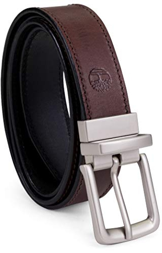 Timberland Men's Classic Leather Reversible Belt, Brown/Black, 32