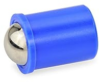 Ganter Normelemente | Federnde Druckstücke zum Einpressen - GN 614-6-KU | Hülse: Kunstsoff | Kugel: Edelstahl | 15 Stück