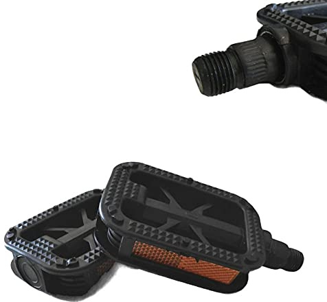 FAST WORLD SHOPPING ® Par de pedales de bicicleta para pedales de repuesto antideslizantes con reflectantes, conexión universal de 14 mm.