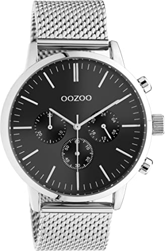 Oozoo Timepieces Herren Uhr - Armbanduhr Herren mit 22mm Mesh Armband - Analog Herrenuhr mit Milanaiseband in rund C10913