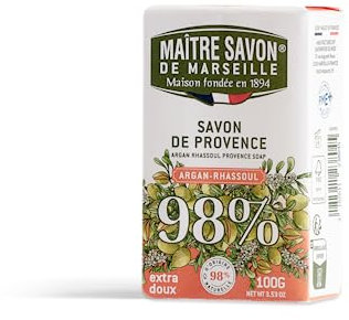 Maître Savon de Marseille - Sapone di Argan e Rhassoul di Provenza - 98% di origine naturale