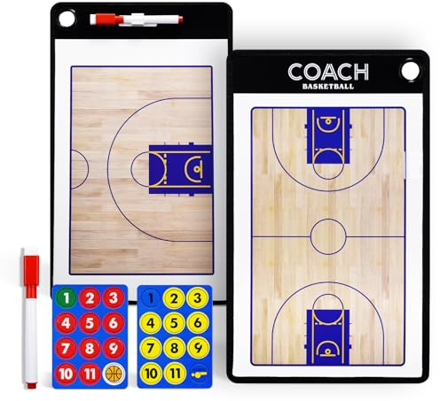 Joyeee Lavagna tattica da basket, Lavagna tattica portatile per allenatori di basket con penne e magneti, Lavagna di formazione strategica per allenatori, Accessori per allenamento e competizione