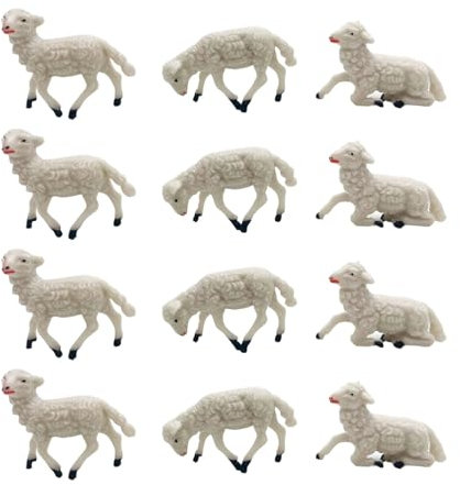 ICE TOYS Set 12 weiße Schafe für Krippe (Schafe 12)
