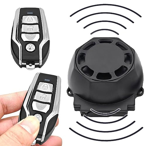 Kasmole Alarme de Moto à Vibration - Alarme à Distance sans Fil avec sensibilité réglable,Système d'alarme de sécurité Rechargeable 122db pour Alarme de klaxon de vélo électrique
