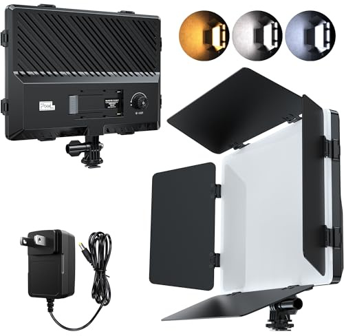Pixel LED Video Light Panel Photography Camera Lighting 20W Bi-Color Dimmable 2500-6500K Led Studio Streaming Lights Photo Video Shooting (Battery Not Included)