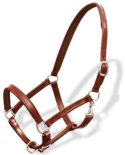 Home Outdoor Otros- Collar de piel auténtica, cabestro estable, ajustable, color marrón