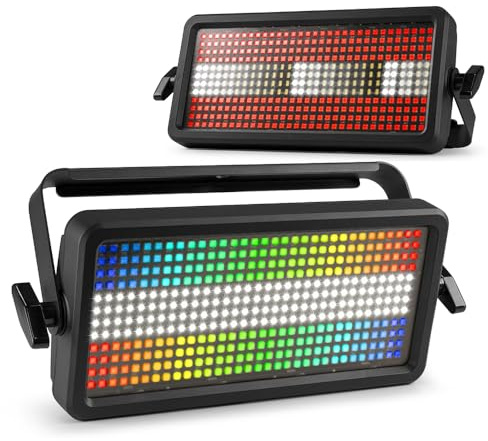 BeamZ BS384 Twin Pack LED Strobe Light, Stage Blinder & Wash Light System with 384 SMD LEDs, DMX Controlled Multi-Colour Output, Strobe Effect, Strobe Light for Concerts