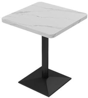Gastronomiemöbel Cafe Bar Restaurants Einrichtung WeißerDesktop Schwarze Tischbeine Quadratischer Tisch Bistrotisch 60CM