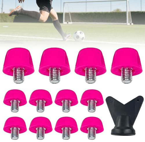 12 paires de crampons de football roses, pointes de rechange, vis de filetage M5 stables et antidérapantes, crampons de football pour chaussures de football pour hommes, compétitions