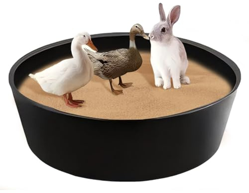 Sandbadewanne - Hühner Staubbad | Behälter Für Hühnerstallreiniger | Geflügelzubehör Box 25 Zoll Verstellbarer Bodenloser Behälter Praktische Lösung Für Sauberes Gesundes Entenbecken Hahn
