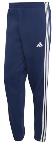 adidas Homme Essentials 3-Stripes French Terry Tapered Cuffed Pants, Team Navy Blue 2/White, 3XL