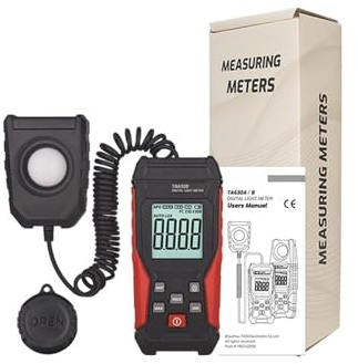 Luxmetro, TA630 Luxmetro Luxmetro professionale Misuratore di luce portatile Luxmetro ad alta precisione 0,1-200000LUX Illuminometro Fotometro(TA630B)
