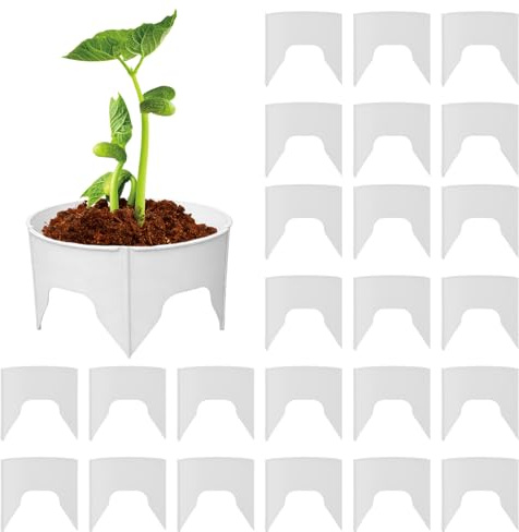 Anelli per Piante da Esterno,Bordatura Paesaggistica Circolare Riutilizzabile 24 Pezzi | Proteggipianti da Giardino Anelli di Crescita - Per Balcone Cortile Serra Pepe