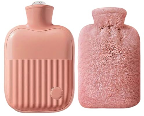 Bolsa de Agua Caliente con Funda para El Alivio Del Dolor de Espalda, Botellas de Agua Caliente de PVC, Alentador de Pies, para Uso en Invierno y Terapias(A,2 L)