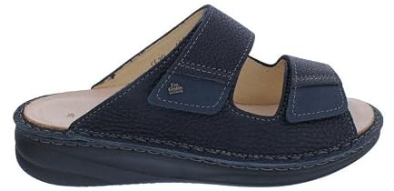 Finn Comfort Pantolette Psara 1700-903173, slätt läder, marinblå – blå, extra mjuk fotbädd för byte blå