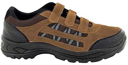 Dek ASCEND Three Touch Fastening Trek And Trail Casual Trainer Shoes - Khaki/Brown Textile/Synth.Nubuck, Small Kids UK 8 / EU 25