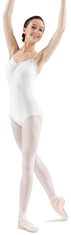 Mirella Maillot de Baile para Mujer, con Costuras Frontales, Talla M, Color Blanco