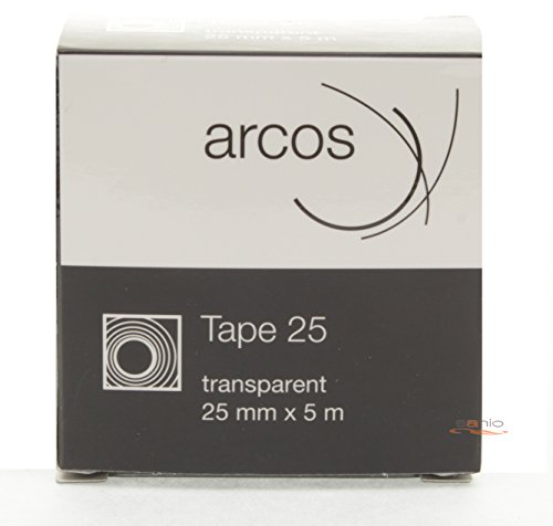 Arcos Toupetband 25 mm x 5 m, Transparent, Doppelseitiges Klebeband, Plastik