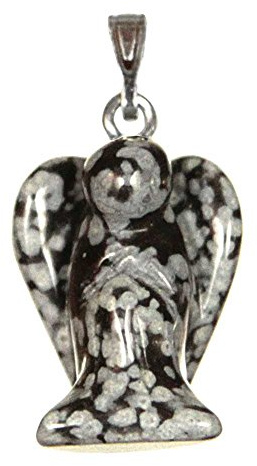 Naturosphère - Bijoux naturels C17 - Pendentif ange en obsidienne neige